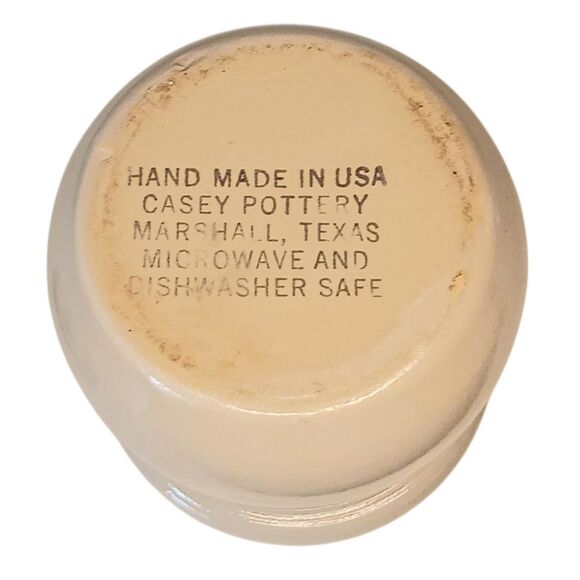 VTG  Casey Pottery Marshall TX Cream With Blue Stripe Crock Sugar Bowl W/ Lid 4” - Picture 5 of 9